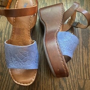 Born, blue leather with rose detail